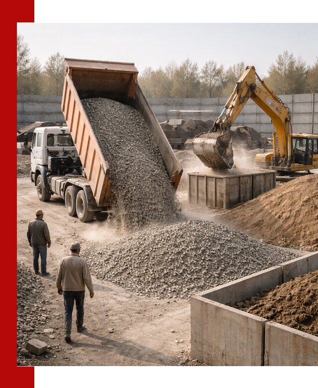 Доставка нерудных материалов с погрузкой и разгрузкой в Дальнереченске