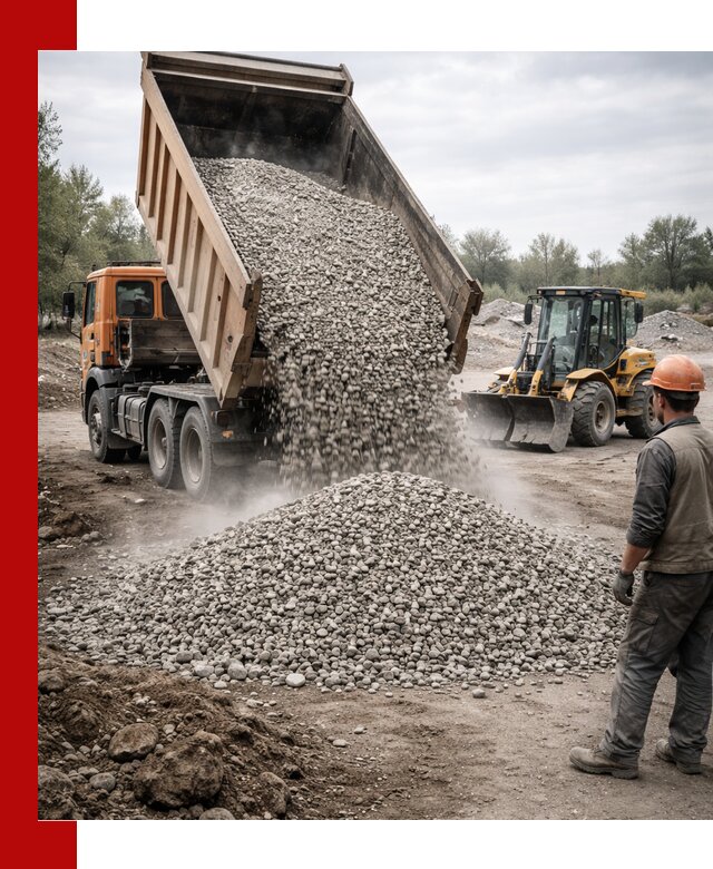 Доставка щебня в Дальнереченске крупными и мелкими фракциями