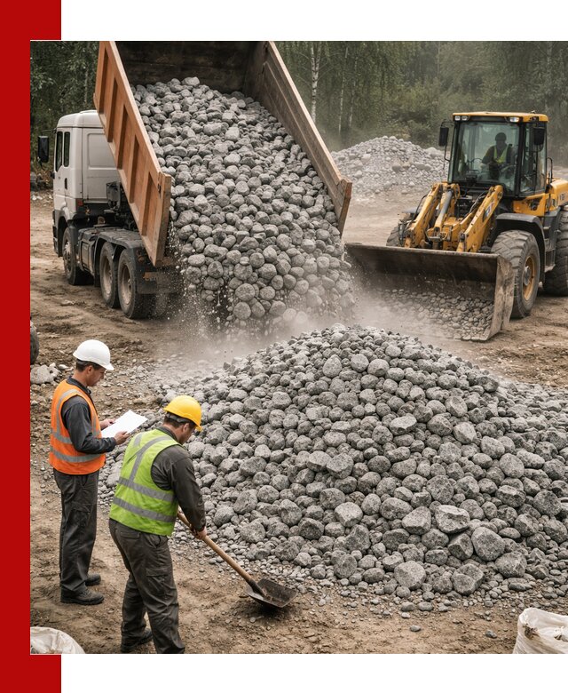 Гранитный щебень фракция 70-150 доставка в Дальнереченске