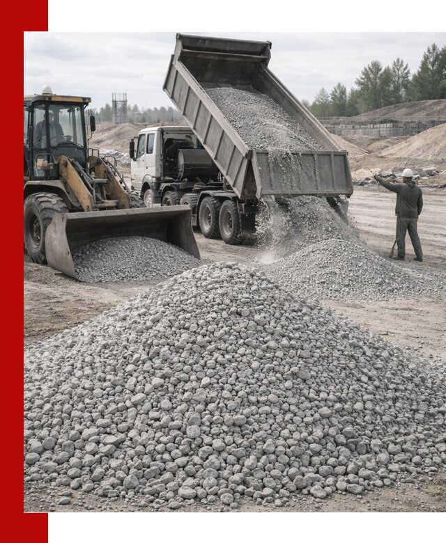 Доставка известнякового щебня фр. 5–20 в Дальнереченске