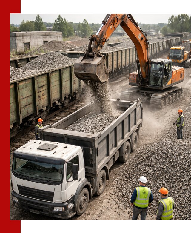 Железнодорожный щебень фракция 25–60 для поставок в Дальнереченске