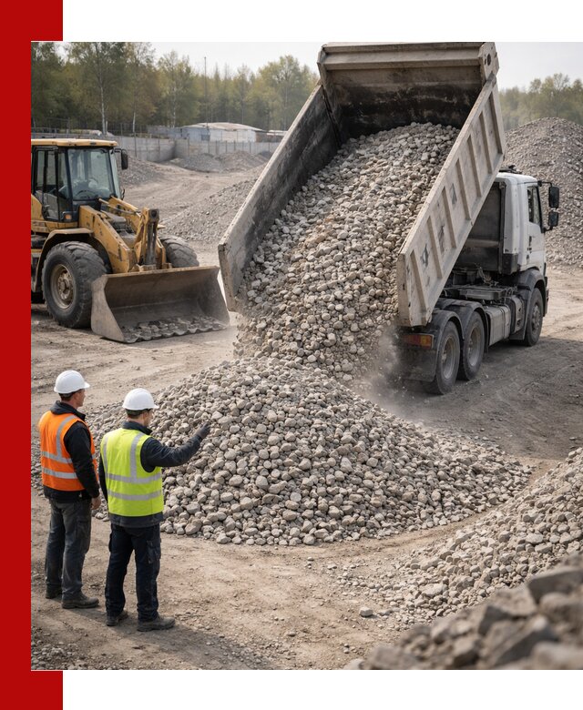 Вторичный щебень фракция 40–70 доставка в Дальнереченске