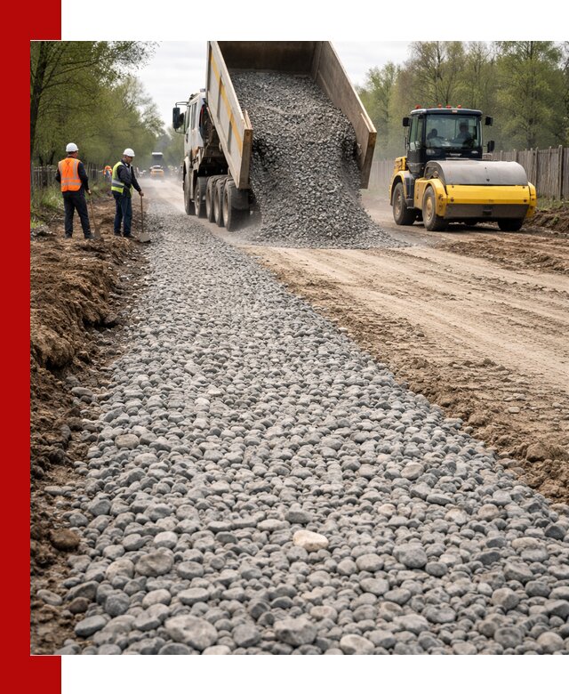 Доставка щебня для отсыпки дорог в Дальнереченске высокого качества