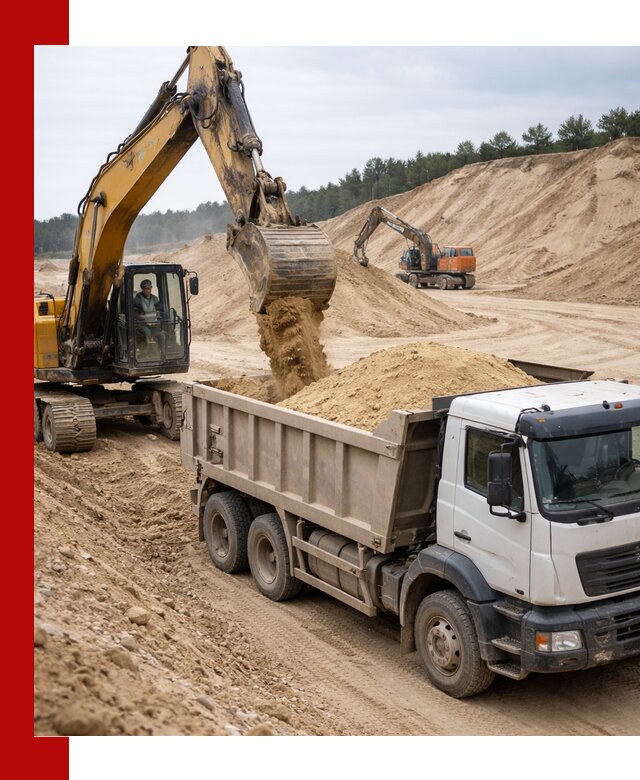 Доставка карьерного песка с самосвалами и разгрузкой в Дальнереченске