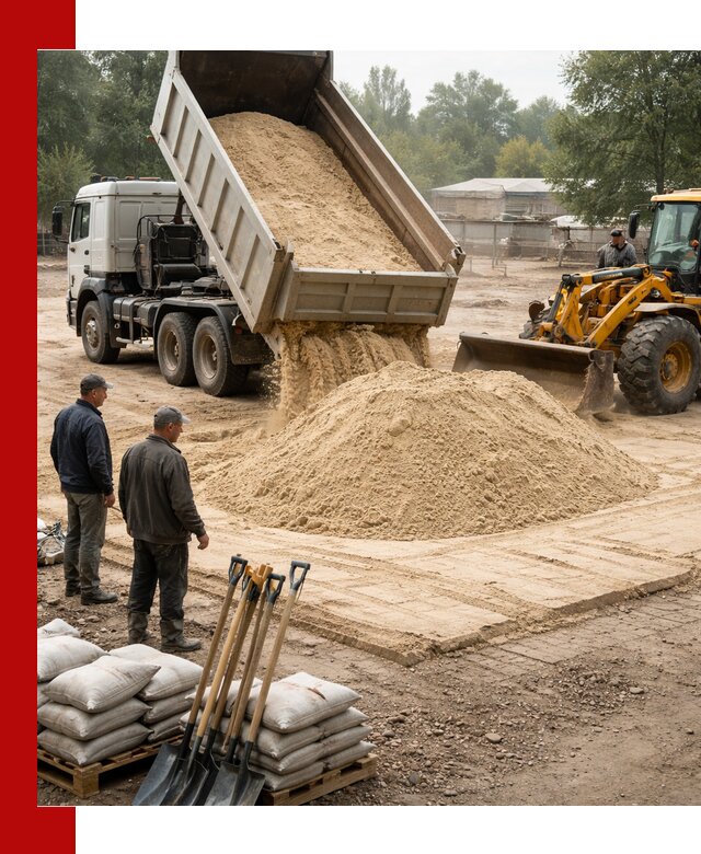 Доставка мытого песка в Дальнереченске с самосвалами по выгодной цене