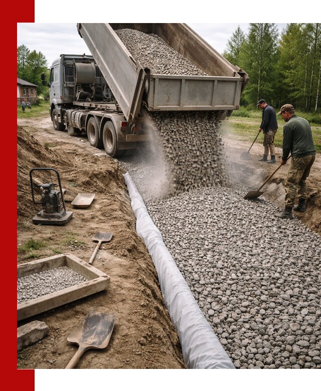Гравий для дренажа с доставкой в Дальнереченске качественный и недорогой