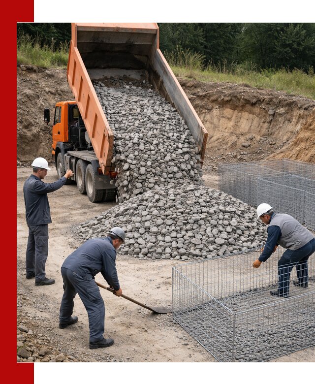 Камень для габионов с доставкой в Дальнереченске быстро и надёжно