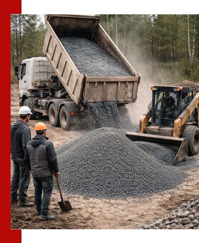 Гранитный отсев 0-5 с доставкой и разгрузкой в Дальнереченске
