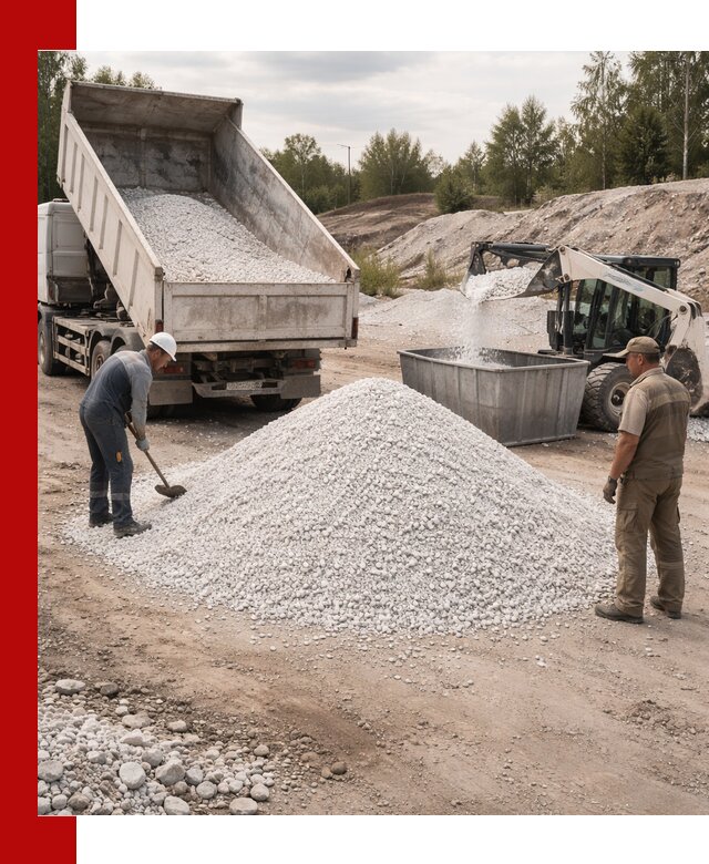 Доставка и продажа белой мраморной крошки в Дальнереченске