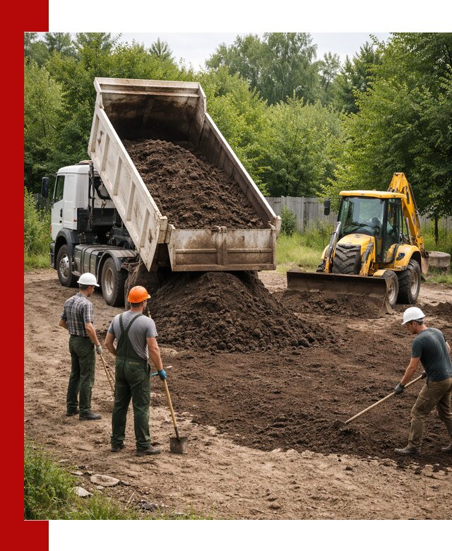 Доставка и укладка грунта для выравнивания участка в Дальнереченске