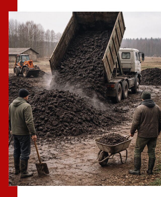 Доставка низинного торфа с разгрузкой и доставкой в Дальнереченске