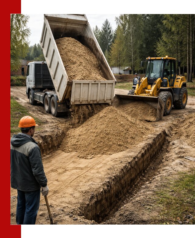 Доставка песчаного грунта в Дальнереченске для строительных работ