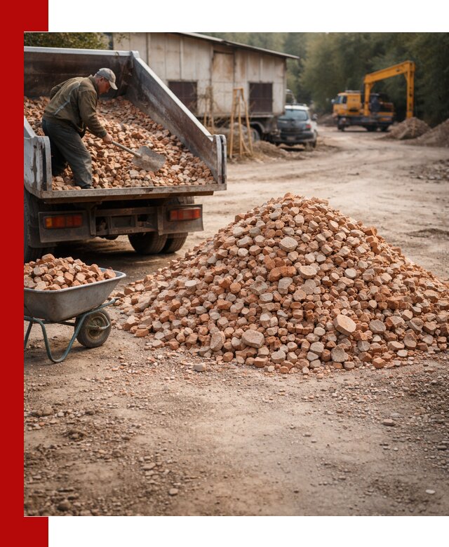 Доставка и подушка из боя кирпича с разгрузкой в Дальнереченске