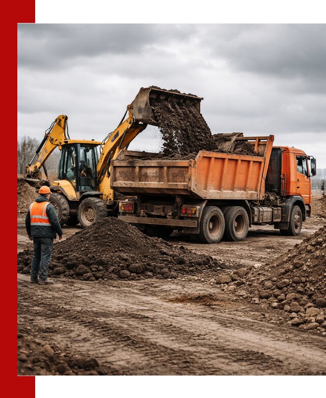 Вывоз грунта и строительного мусора в Дальнереченске грузовыми самосвалами