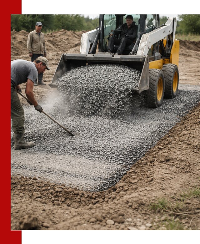 Устройство щебеночной подушки в Дальнереченске для дорог и фундаментов